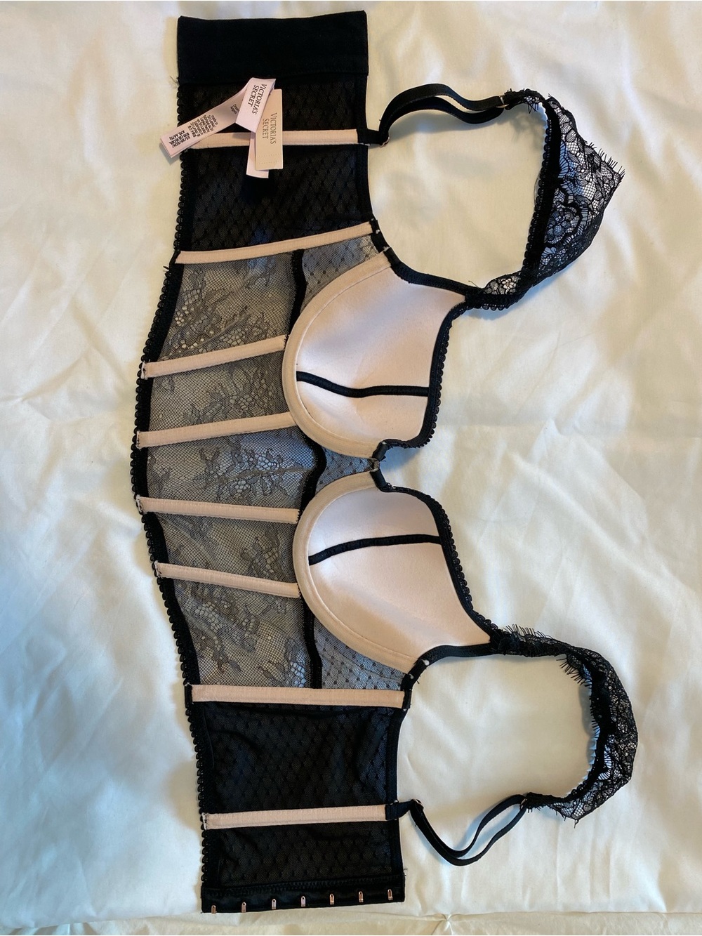 NWT! Victoria's Secret Black Lace Underwire Corset Bra - Picture 3 of 9